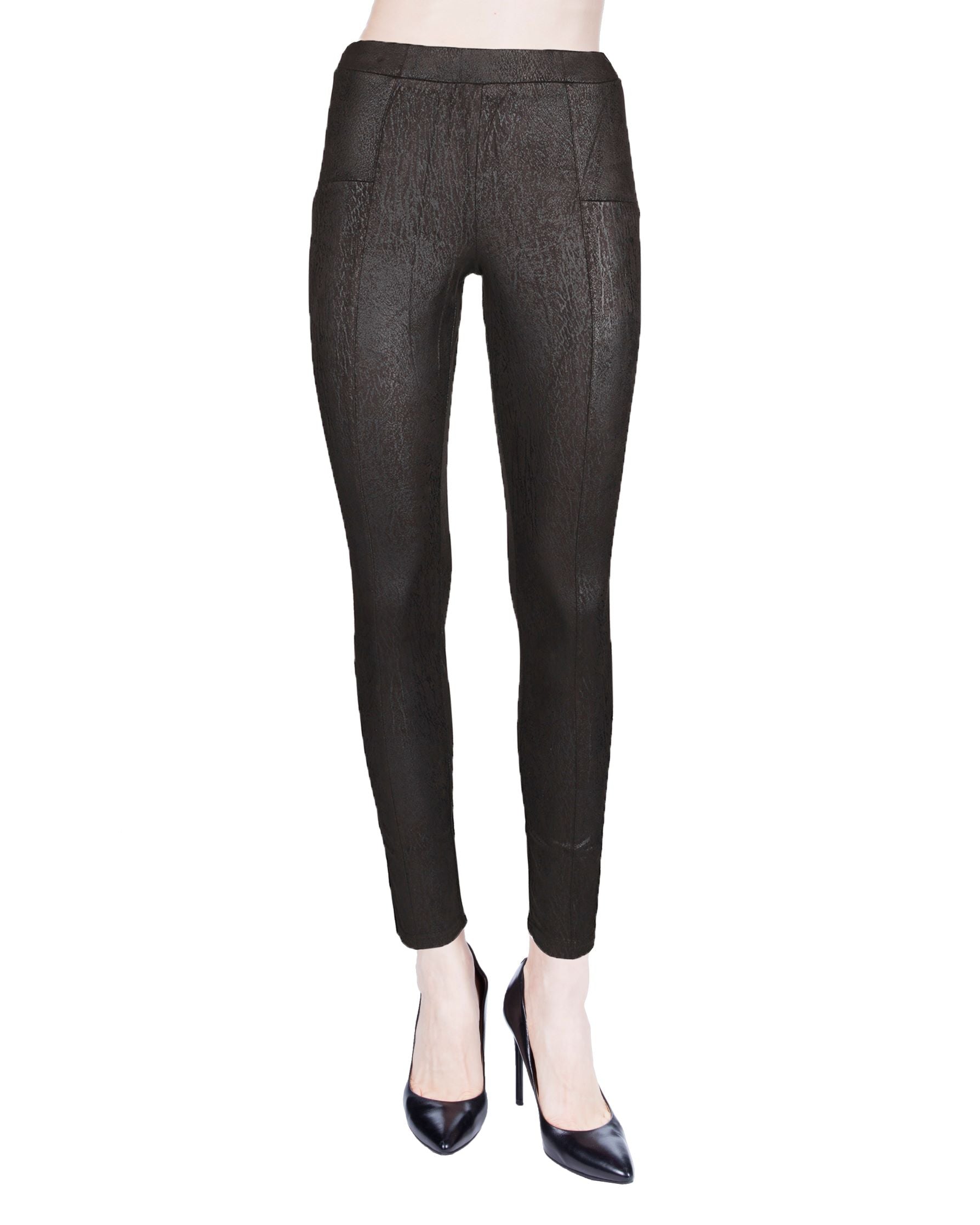 Women's Salpicada Fashion Crackle Ankle Length Leggings : Color: Black
