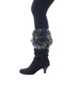 Women's Enchanted Forest Genuine Rabbit Fur Boot Toppers : Color: Blue