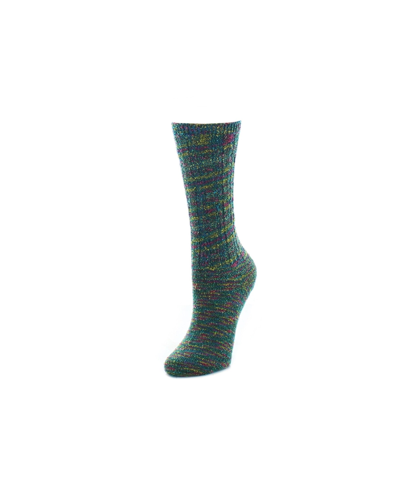 Women's Spacedye Multicolor Cozy Crew Sock : Color: Rust