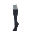 Women's Interlocking Crochet Two Tone Knee High Sock : Color: Black
