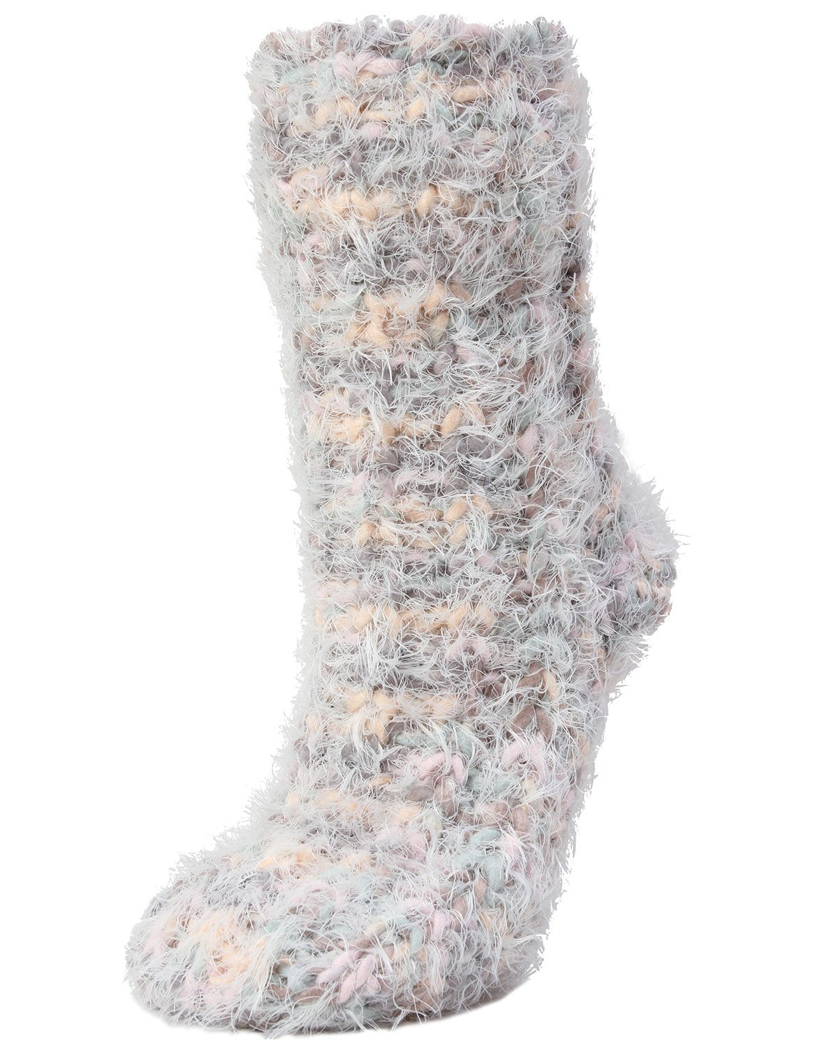 Women's Cozy Blend Sherpa-Style Lined Crew Slipper Sock : Color: Ivory Blend