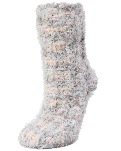 Women's Cozy Blend Sherpa-Style Lined Crew Slipper Sock : Color: Ivory Blend