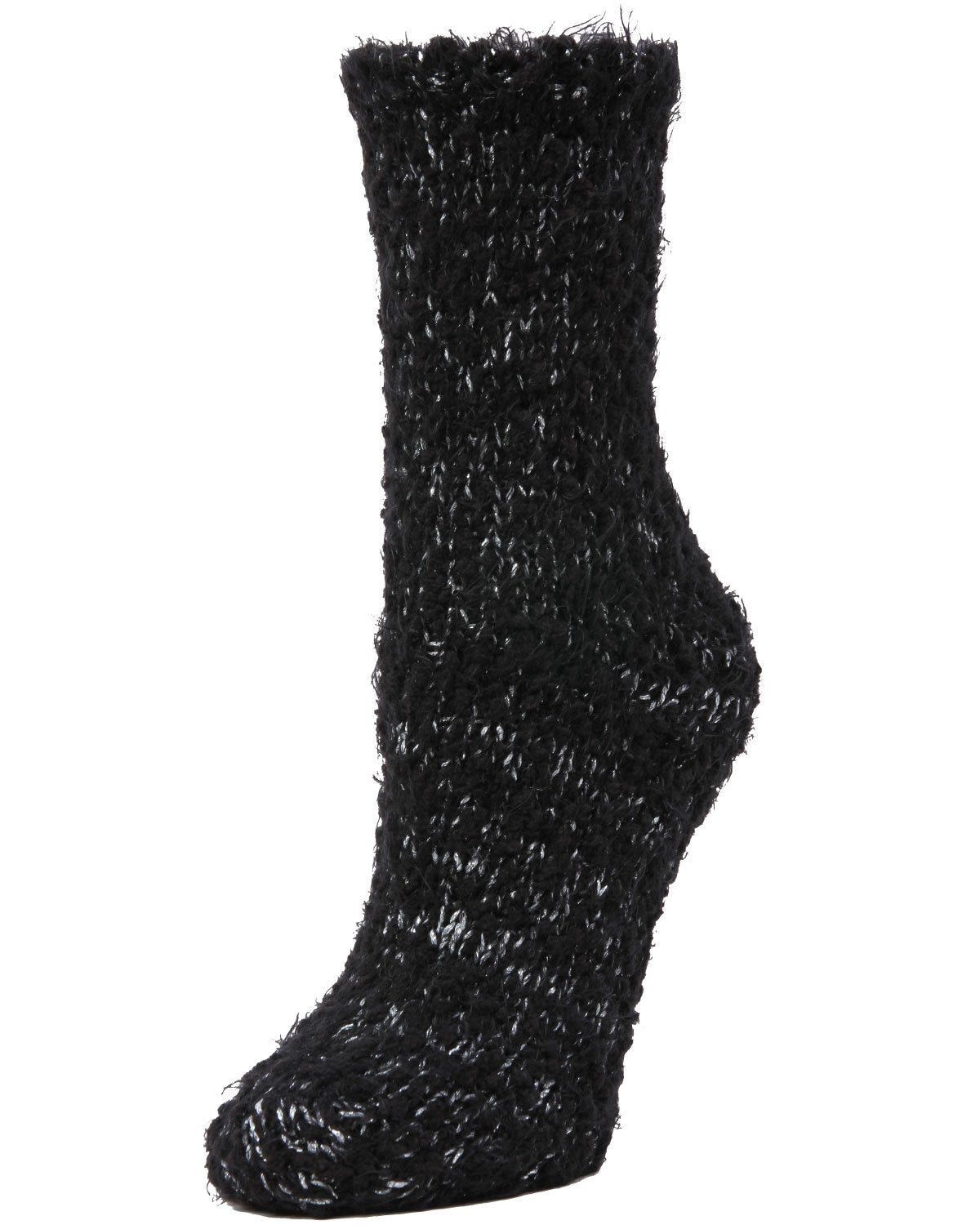 Women's Warm Fuzzy Yarn Classic Crew Sock : Color: Black