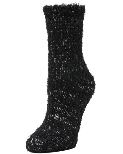 Women's Warm Fuzzy Yarn Classic Crew Sock : Color: Black