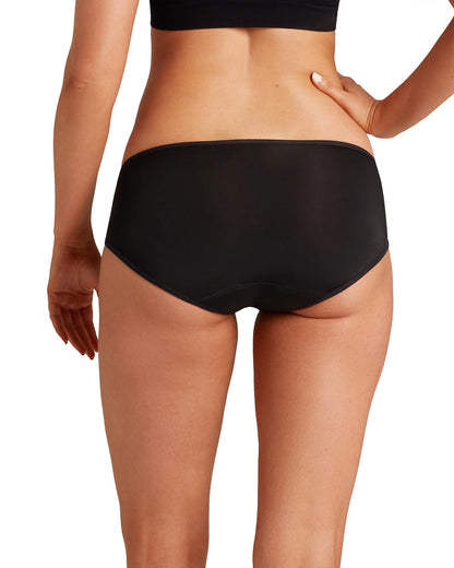 Women's Love Luna Lace Trim Midi Brief Period Panty : Color: Black