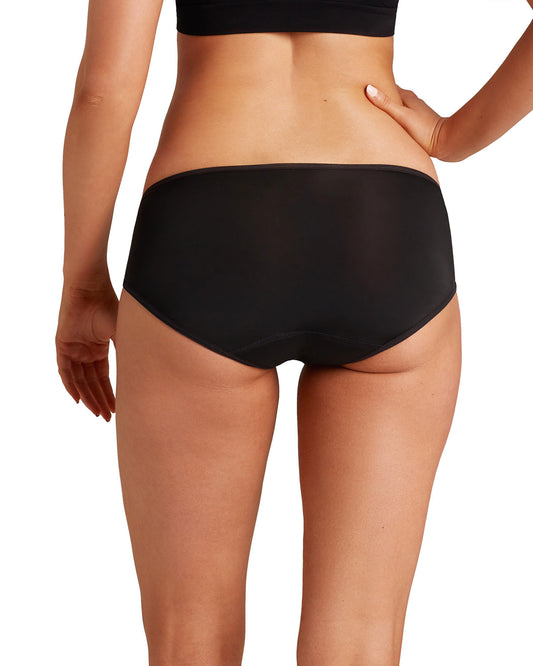 Women's Love Luna Lace Trim Midi Brief Period Panty : Color: Black