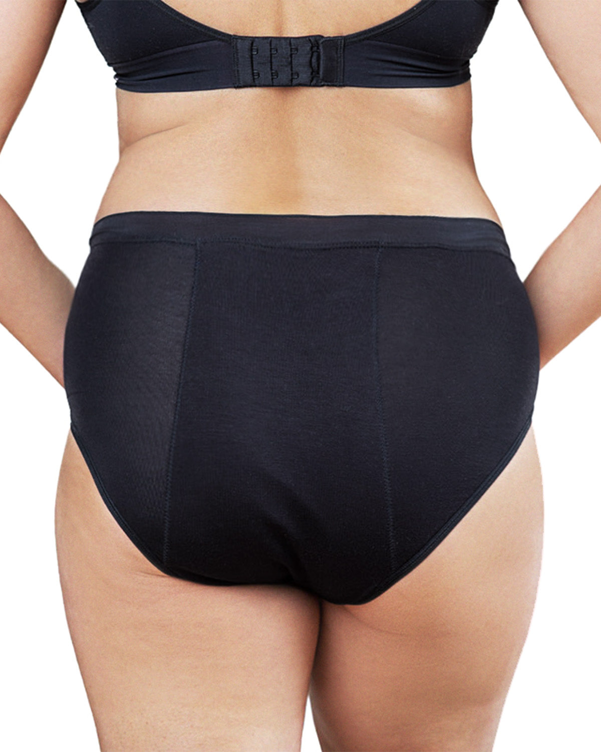 Women's Love Luna High Waist Soft and Breathable Bamboo Brief Panty : Color: Black