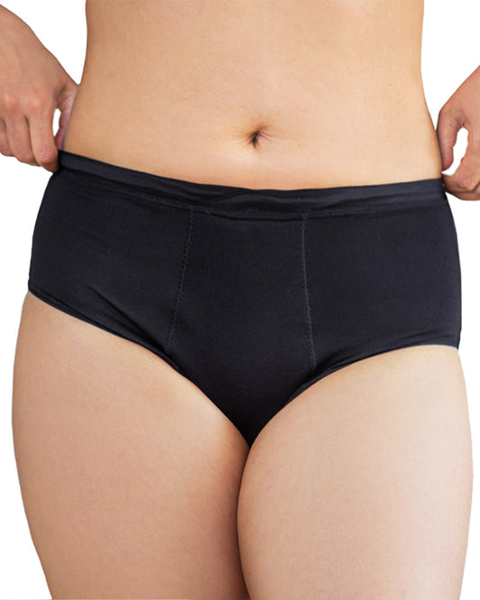 Women's Love Luna High Waist Soft and Breathable Bamboo Brief Panty : Color: Black