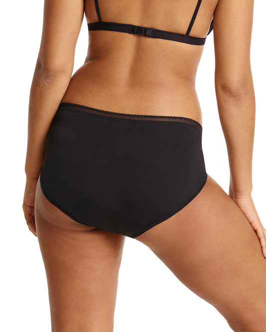 Women's Love Luna Lady Leaks Everyday Midi Brief Panty : Color: Black