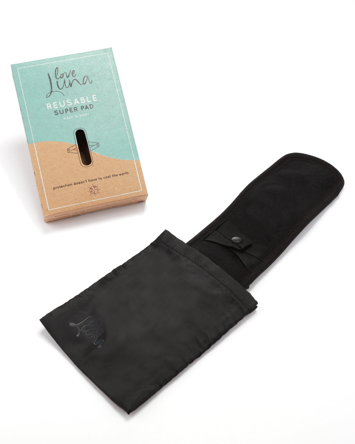 Women's Love Luna 5-Layer Reusable Snap-On Super Pad : Color: Black