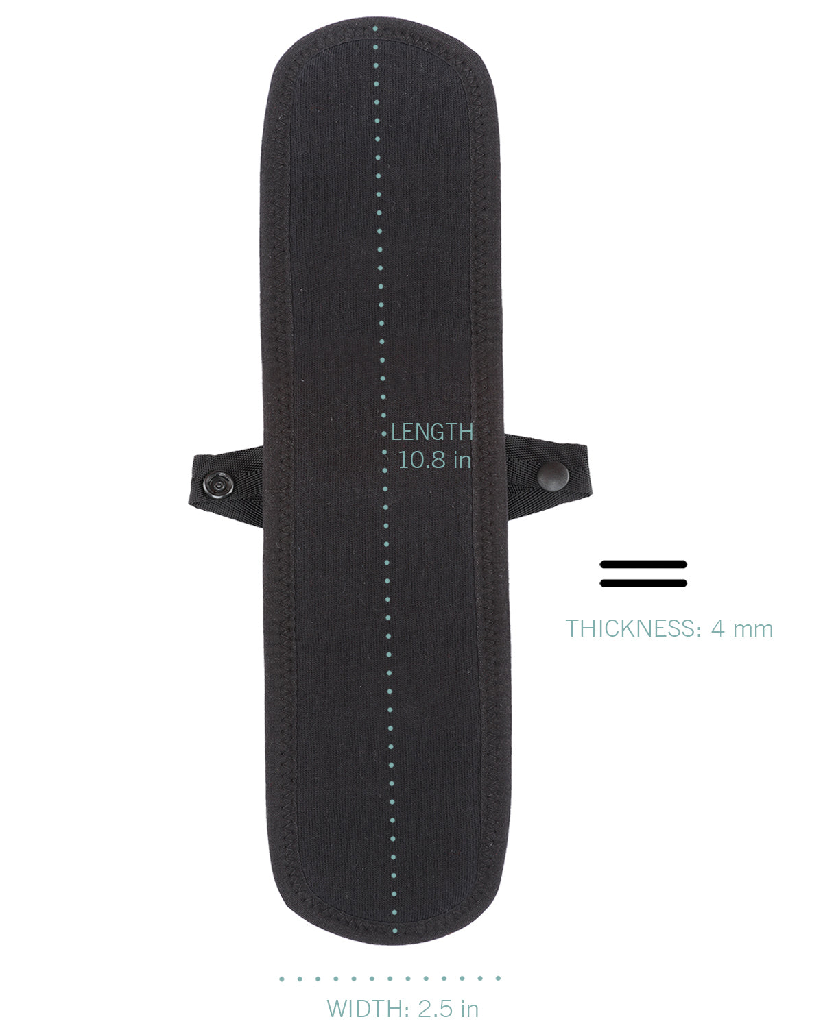 Women's Love Luna 5-Layer Reusable Snap-On Super Pad : Color: Black