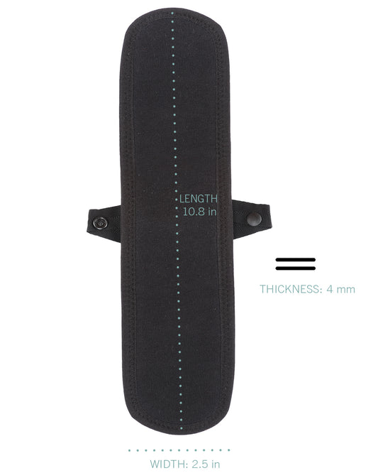 Women's Love Luna 5-Layer Reusable Snap-On Super Pad : Color: Black