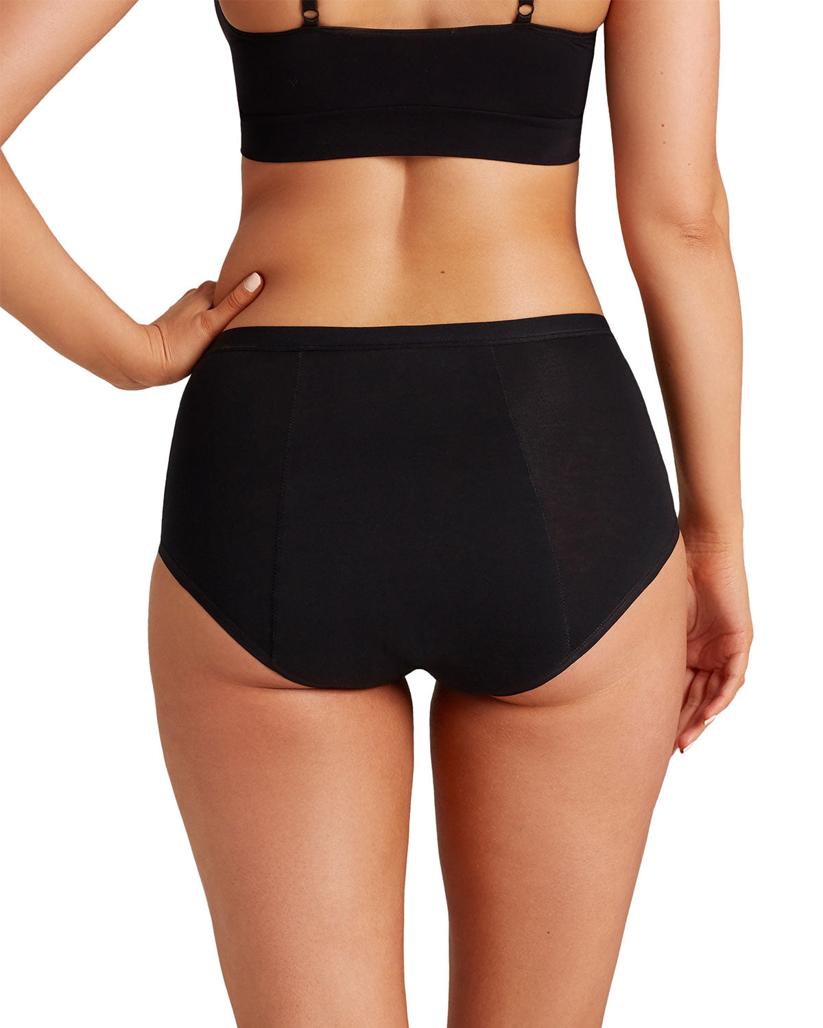 Women's Love Luna Full Brief Overnight Period Panty : Color: Black