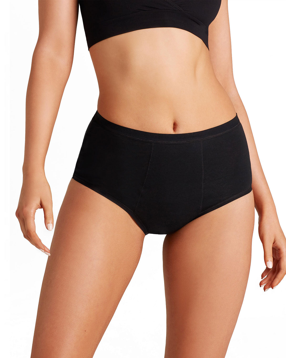 Women's Love Luna Full Brief Overnight Period Panty : Color: Black