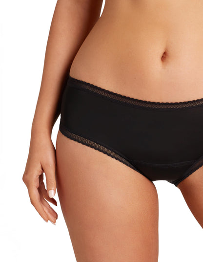 Women's Love Luna Bikini Brief Full Coverage Period Panty : Color: Black