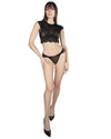Women's Greta Black Crop Top and Panty Set : Color: Black