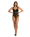 Women's Odette Lace Cheeky Brief Bodysuit with Bust Support : Color: Black