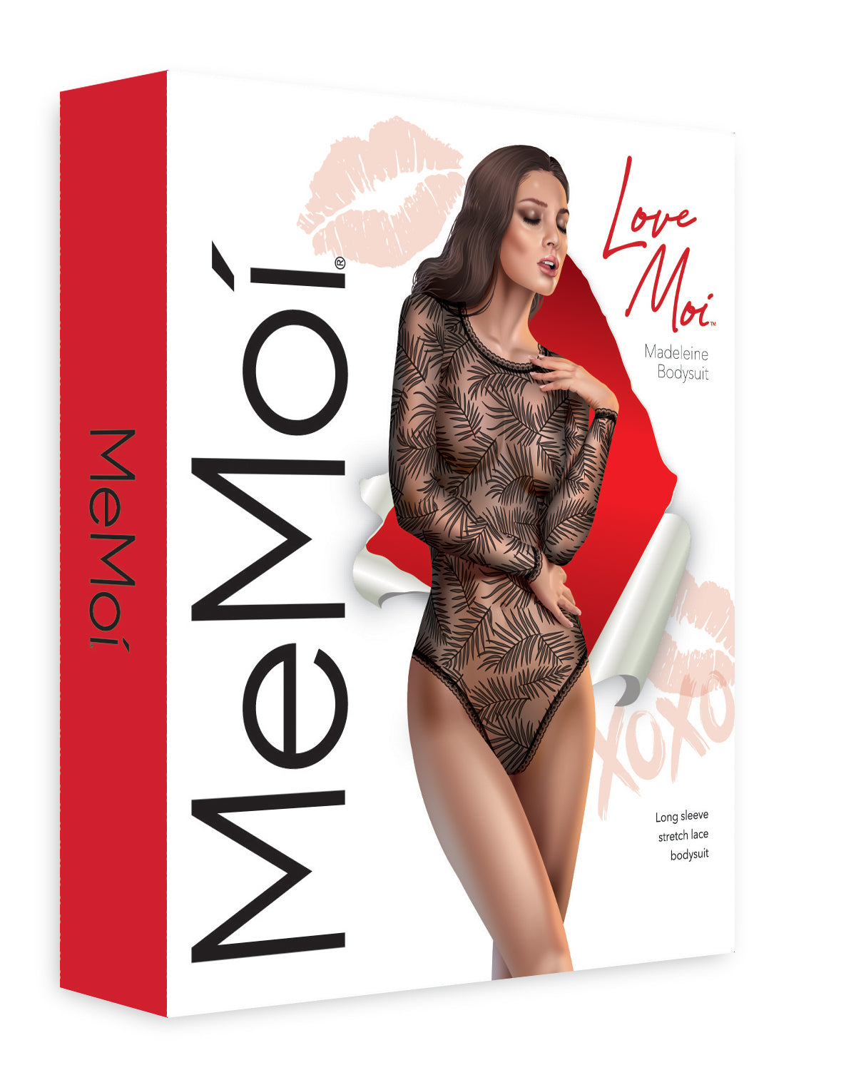 Women's Madeleine Long Sleeve Stretch Lace Bodysuit : Color: Black