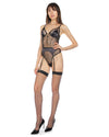Women's Black Bette V-Neck Swiss Dot Thong-Style Bodysuit : Color: Black
