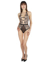 Women's Delphine Sultry See-Through Bodysuit : Color: Black