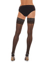 Women's Animal Instinct Backseam Sheer Thigh Highs : Color: Black