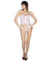 Women's Harlow White Floral Lace Bustier and Panty : Color: White