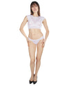 Women's Greta White Crop Top and Panty Set : Color: White