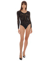 Women's Flirty Floral Long Sleeve Seamless Bodysuit :