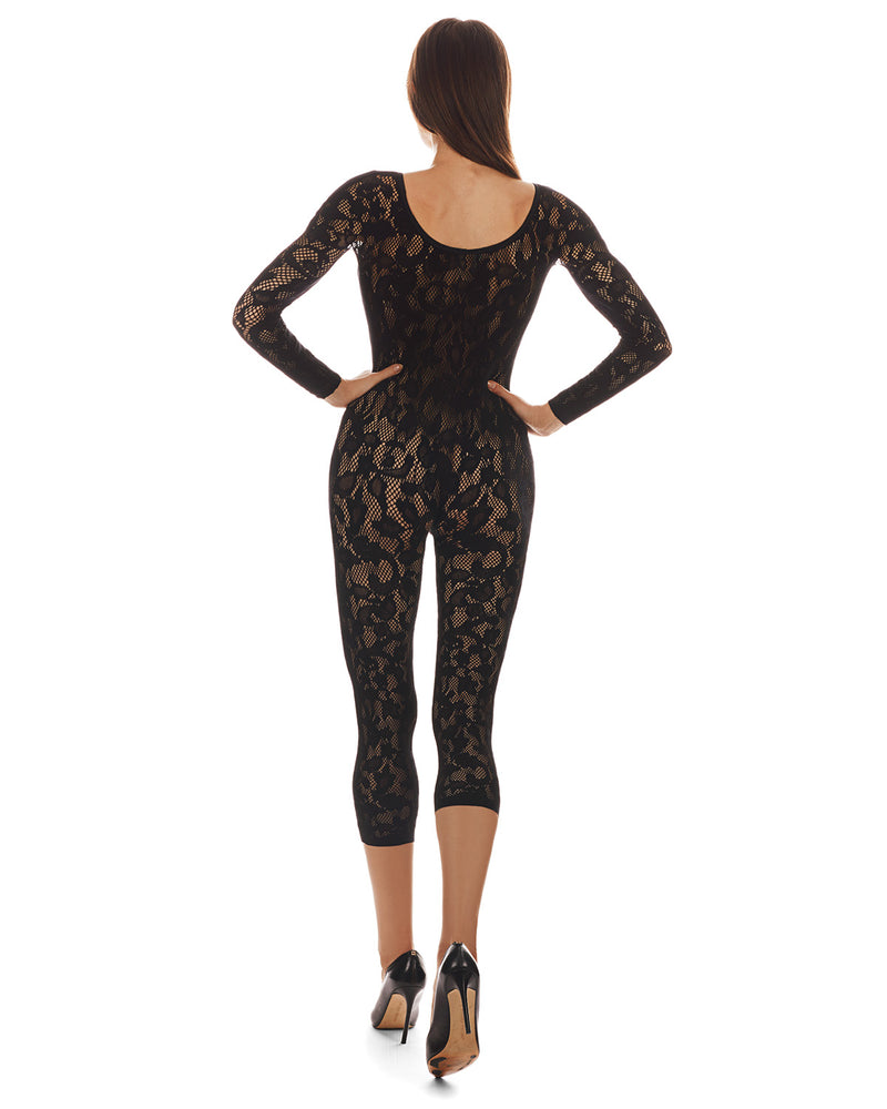 Women's Floral Romance Long Sleeve Lace Seamless Body Stocking