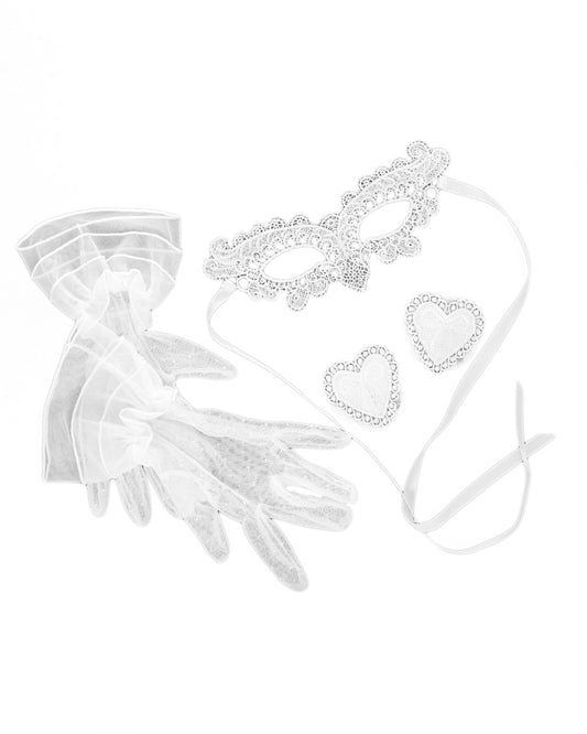 3 Piece Women's Blushing Bride Honeymoon Play Set : Color: White