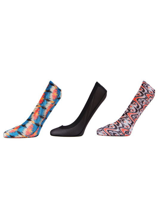 Women's 3 Pair Pack Novue Fine Edge Shoe Liner Socks : Color: Melon
