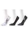 Women's 3 Pair Pack Romance Rebellion Fine Edge Shoe Liner Socks : Color: White