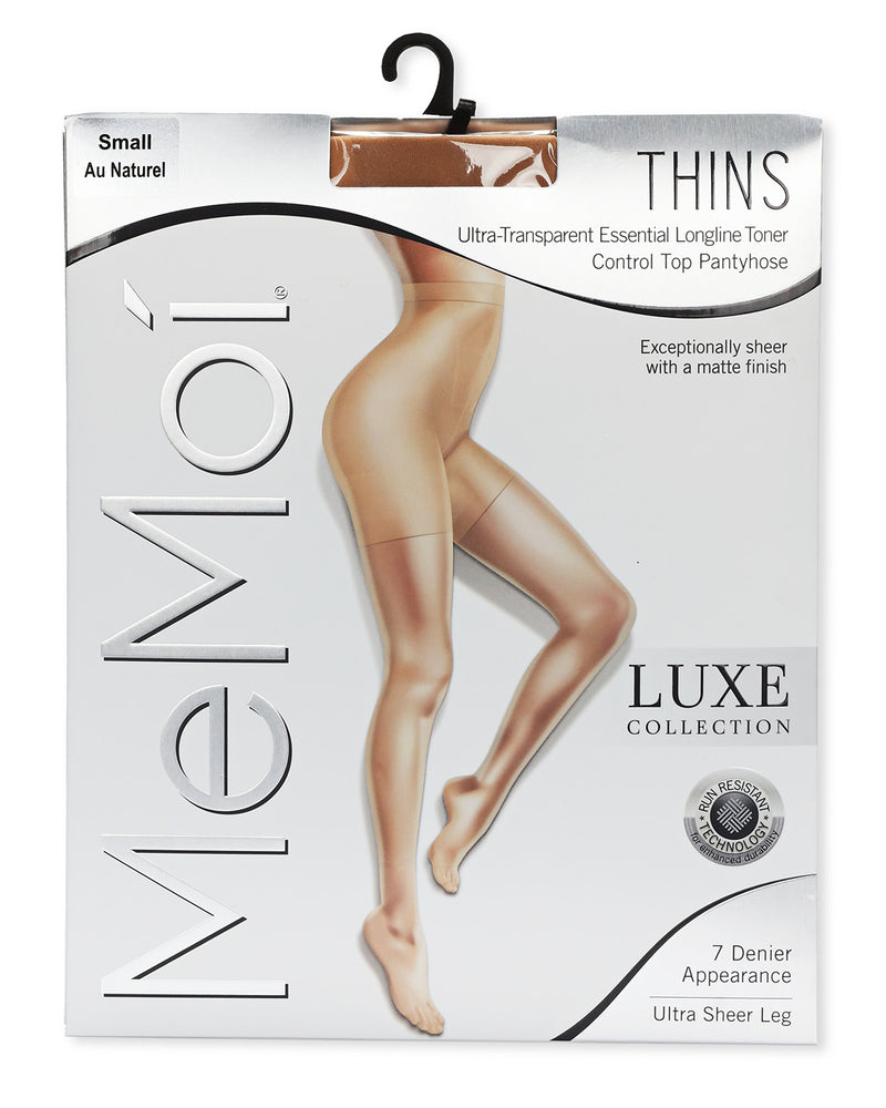 Women's Thins Ultra Transparent Essential Longline Toner Control Top LUXE Pantyhose