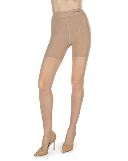 Women's Thins Ultra Transparent Essential Longline Toner Control Top LUXE Pantyhose : Color: Nude