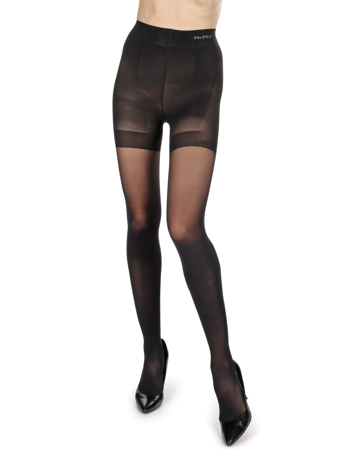 Women's Second Skin Power Shape 30 Semi Opaque Control Top Pantyhose : Color: Black