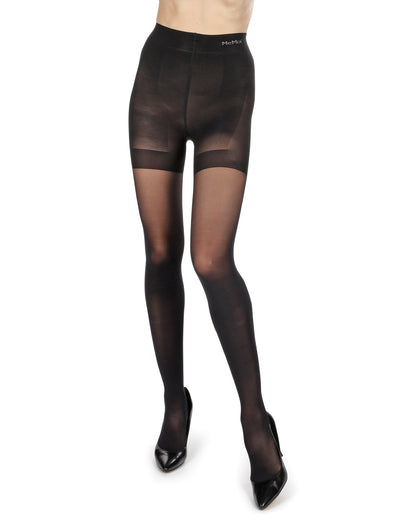 Women's Second Skin Power Shape 30 Semi Opaque Control Top Pantyhose : Color: Black