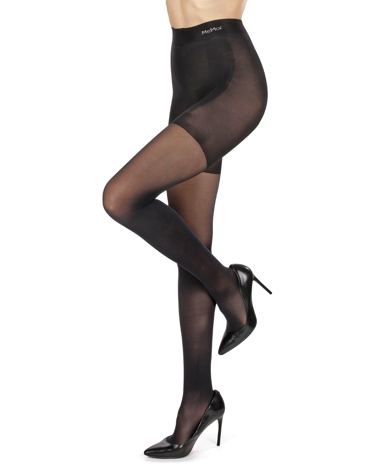 Women's Second Skin Power Shape 30 Semi Opaque Control Top Pantyhose : Color: Black