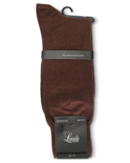 Men's Single Pair Flat Knit Socks : Color: Brown