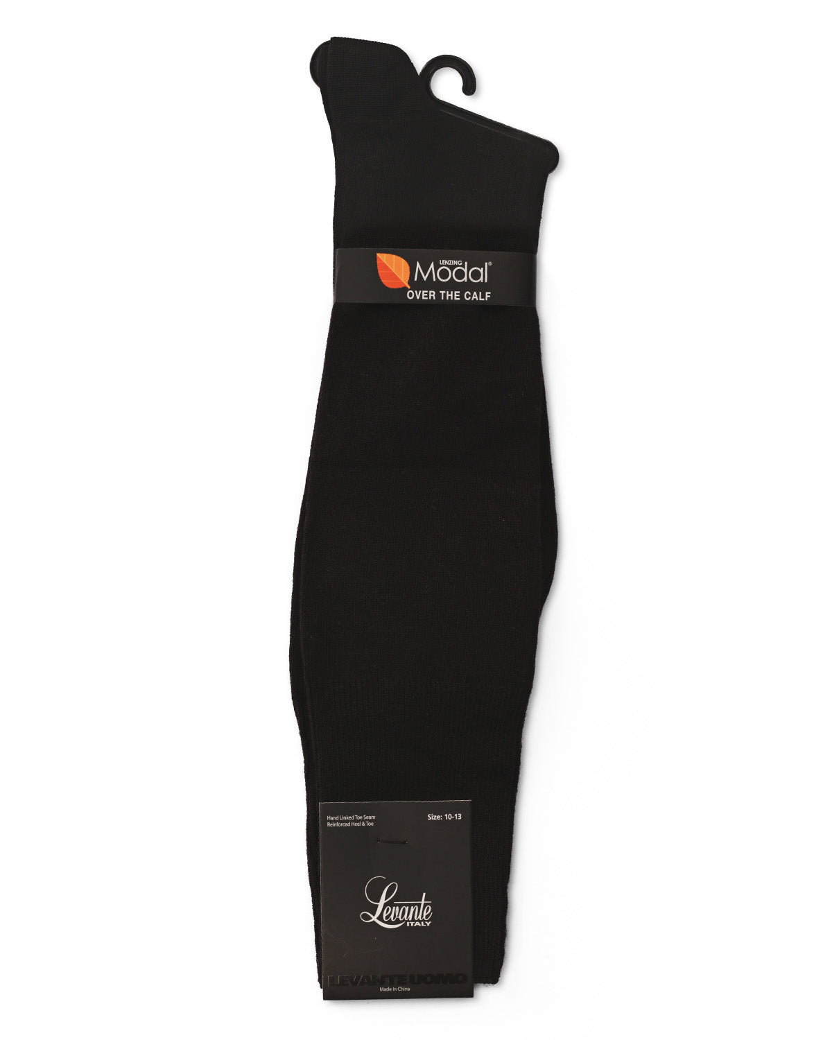 Men's Modal Durable and Flexible Flat Over The Calf Sock : Color: Black