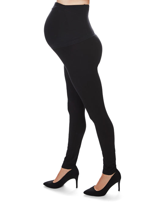 Women's Cotton Blend Comfort Stretch Maternity Leggings : Color: Black