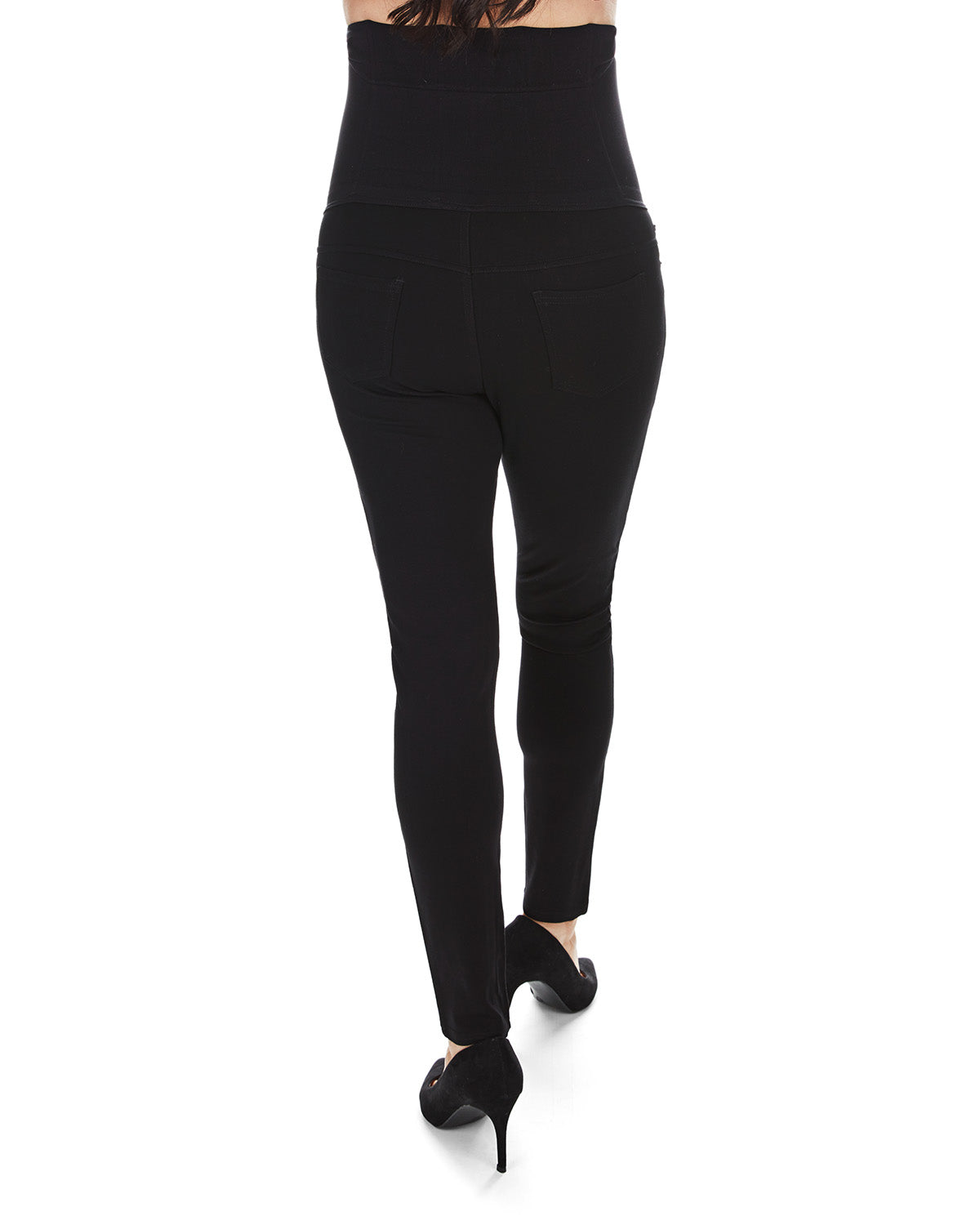 Women's Ponte Comfort Stretch Maternity Support Leggings : Color: Black