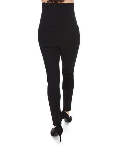 Women's Ponte Comfort Stretch Maternity Support Leggings : Color: Black