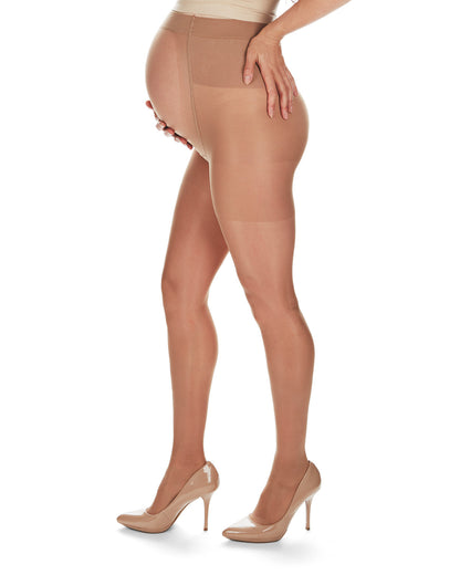Women's 40 Denier Sheer Extra Support Maternity Tights : Color: Honey