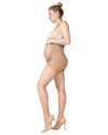 Women's Light Support Maternity Tights with Extra Large Waist : Color: Nude