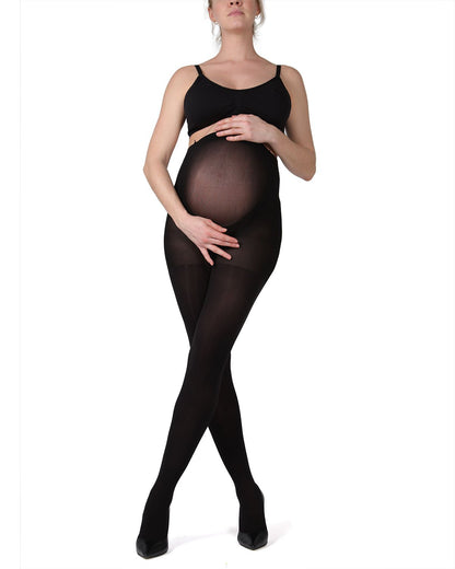 Women's Maternity 80 Denier Opaque Support Comfort Tights : Color: Black