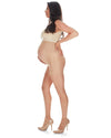 Women's Maternity Satin Sheer Pantyhose with Extra Large Panel : Color: Nude