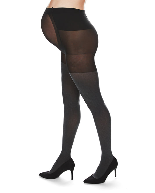 Women's Maternity Opaque Heather Microfiber Tights : Color: Gray