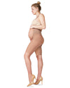 Women's Maternity Half and Half Silky Sheer Pantyhose : Color: Honey