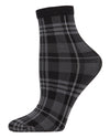 Women's Perfect Plaid Stretch Anklet Sock : Color: Black/Gray