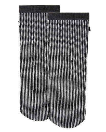 Women's Houndstooth Faux Pearl Bow Accent Anklet Sock : Color: Black/Gray